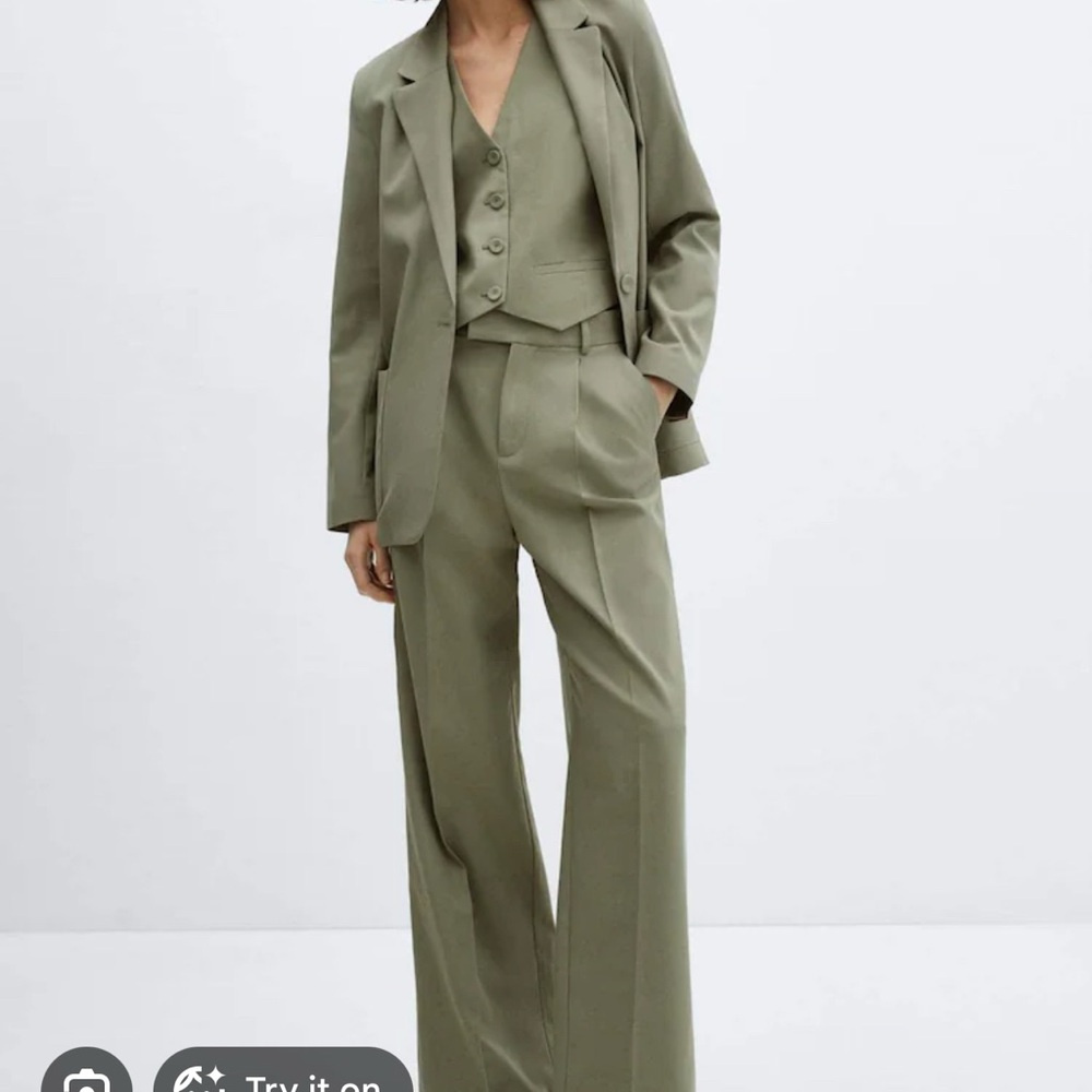 Mango Sage Green Pantsuit